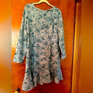 Banana Republic Gray Blue Floral Dress, Size 14